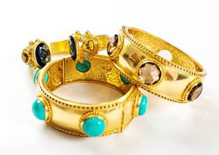 Julie Vos gold stone bangles