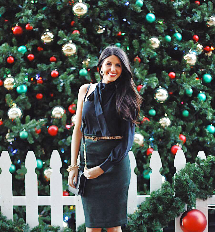 Emerald luxe - Holiday party outfit 3. Make an entrance in this green velvet gem. This classic velvet skirt is foolproof and such a gorgeous texture for the holidays. 